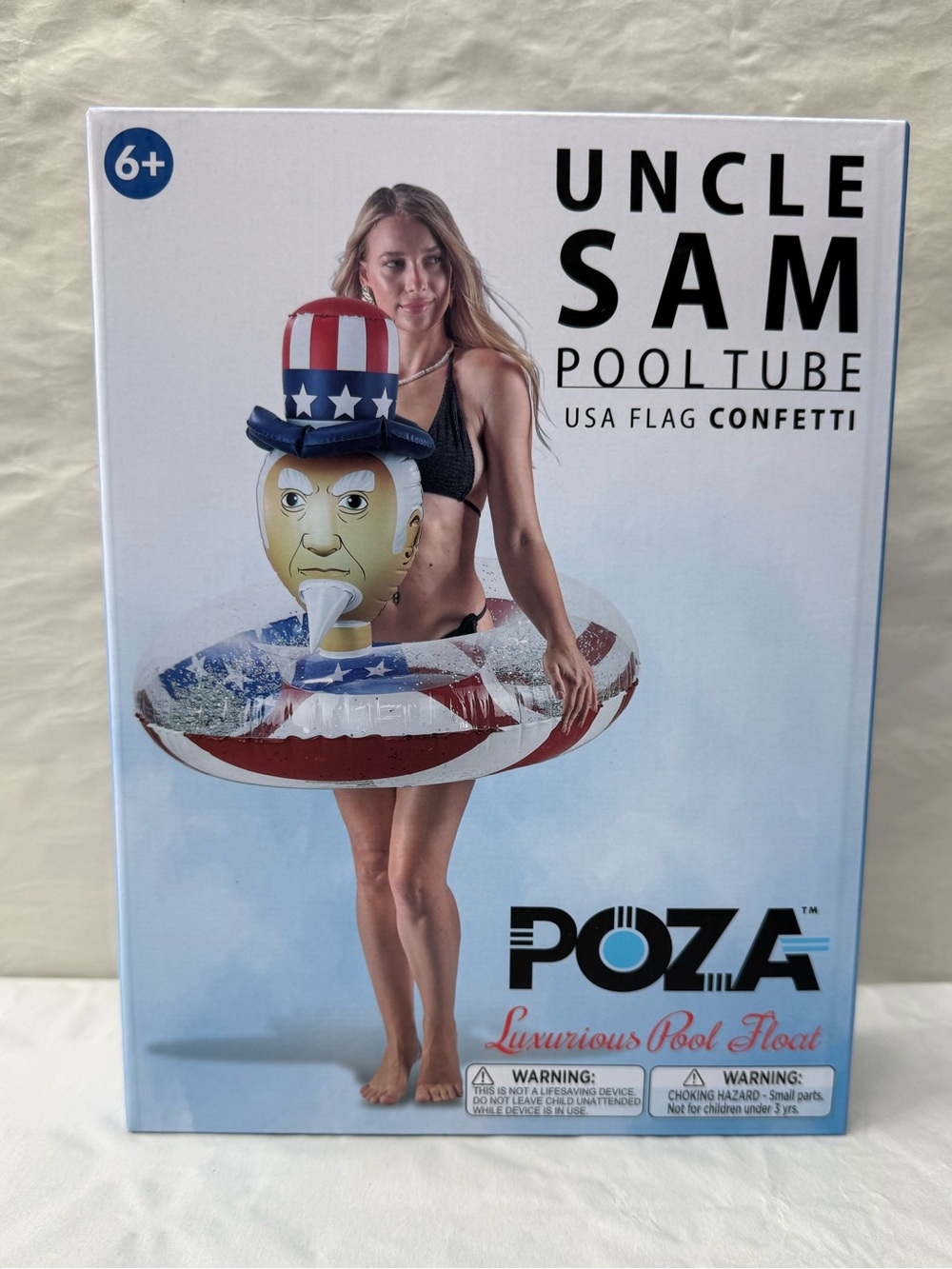 Uncle Sam Pool Float Tube - Red White Blue - For Kids & Adults - 6+ - Picture 1 of 6